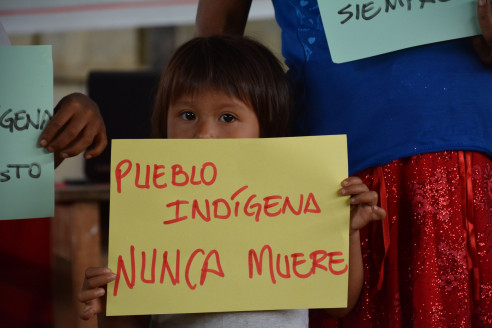 Representantes de pueblos originarios de Perú llegaron hasta Chile para protestar contra empresa GeoPark Medio Ambiente