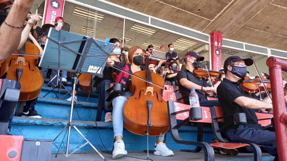 Béisbol Sinfónico: Violines, contrabajos y trombones animan los juegos en el estadio de Barquisimeto Venezuela