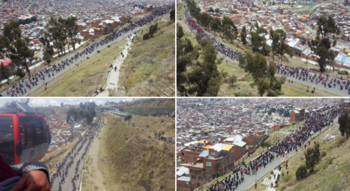Bolivianos marcharon este viernes en rechazo al Gobierno de facto instalado en Bolivia Latinoamérica