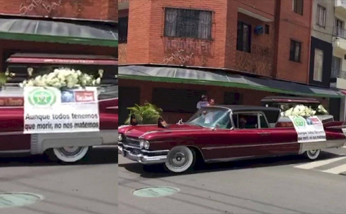 Desde un carro fúnebre llaman a la población de Medellín a cumplir la cuarentena Latinoamérica