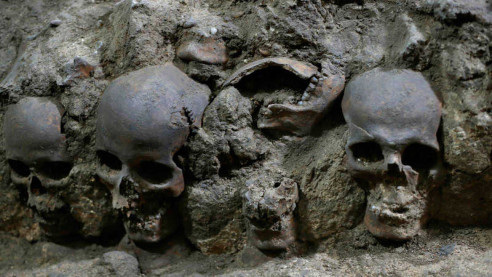 ¡Nuevo hallazgo arqueológico! Encuentran 119 cráneos debajo del centro histórico en Ciudad de México México