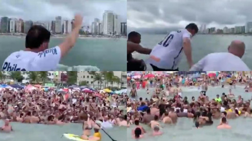 Primera polémica del año de Bolsonaro por provocar aglomeración en una playa en medio de la pandemia Brasil